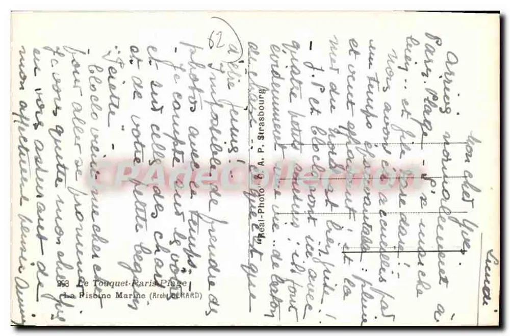 Die Marinebadestelle in Paris-Plage — Verlag CAA, n° 62 - Rückseite