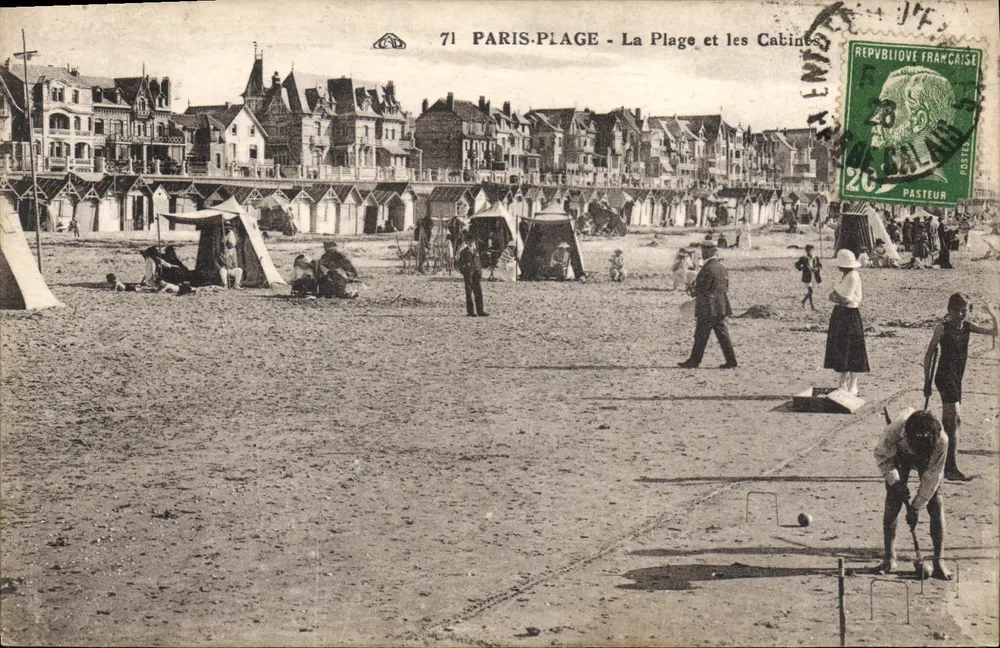 Paris-Plage - A Praia e as Cabines — editor CPADeCollection, n°71 - Frente