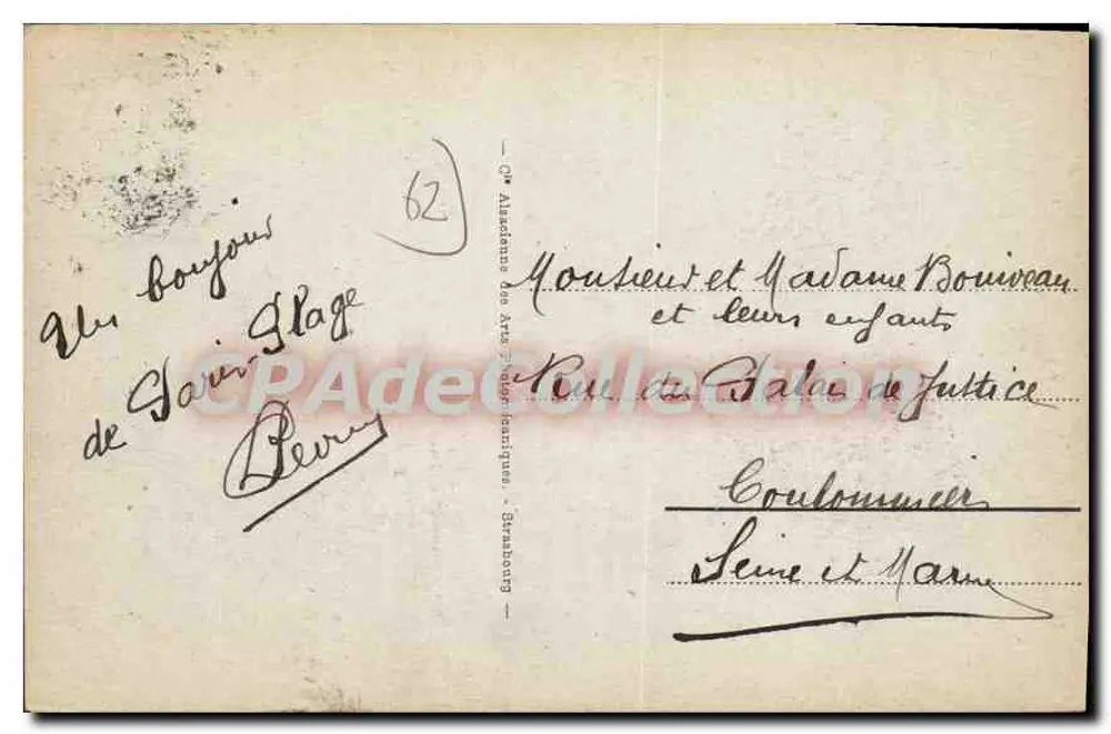 Paris-Plage - A Praia e as Cabines — editor CPADeCollection, n°71 - Verso