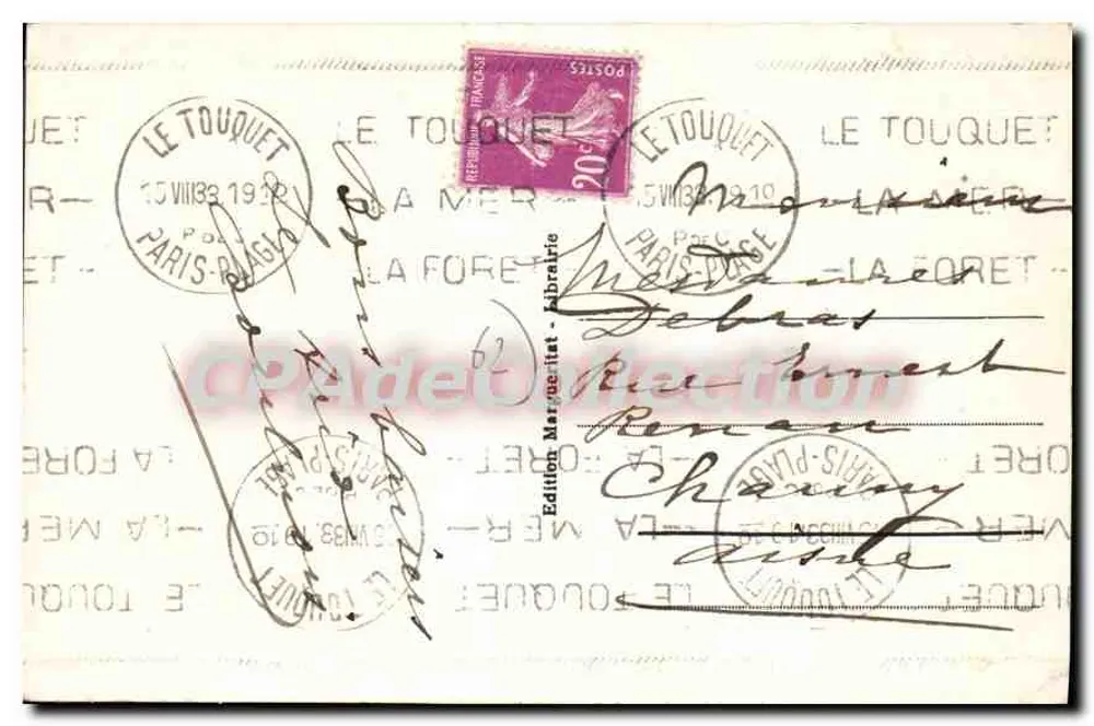 Le Touquet-Paris-Plage - Hotel Atlantic (Lado Mar) — n° 247 — Edição Marque-let - Verso
