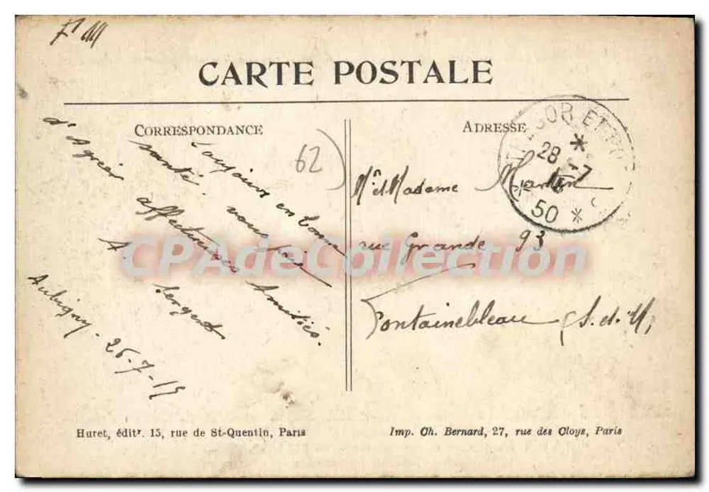 Villers-au-Bois (P.-de-C.) — Gebombtes Haus — Visé à Paris Nr. 220 - Rückseite