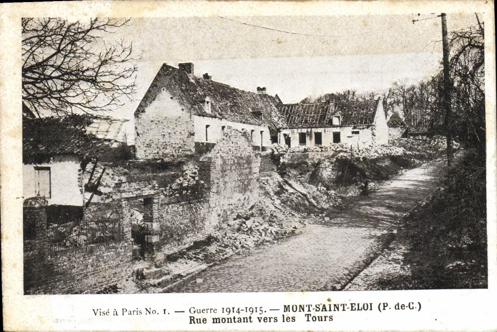 Mont-Saint-Éloi — Straße zum Turm — Visé à Paris Nr. I. — Krieg 1914-1915 (P. de G.) - Vorderseite