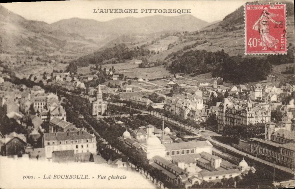 La Bourboule - Vista geral — L'Auvergne pittoresca, editor n°3002 - Frente