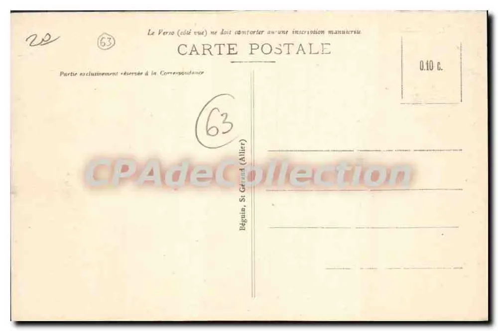 La Bourboule - Das Casino und die Charlannes-Platte — Ideal, n° 3011 - Rückseite