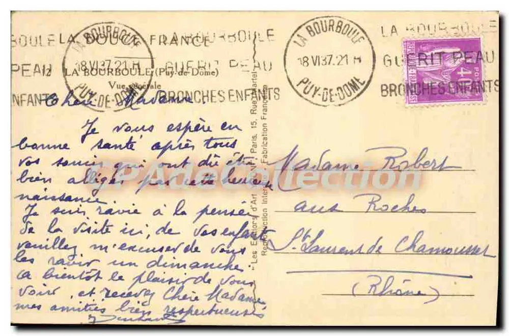 Vista geral de La Bourboule — Puy-de-Dôme — editor Les Enfants - Verso