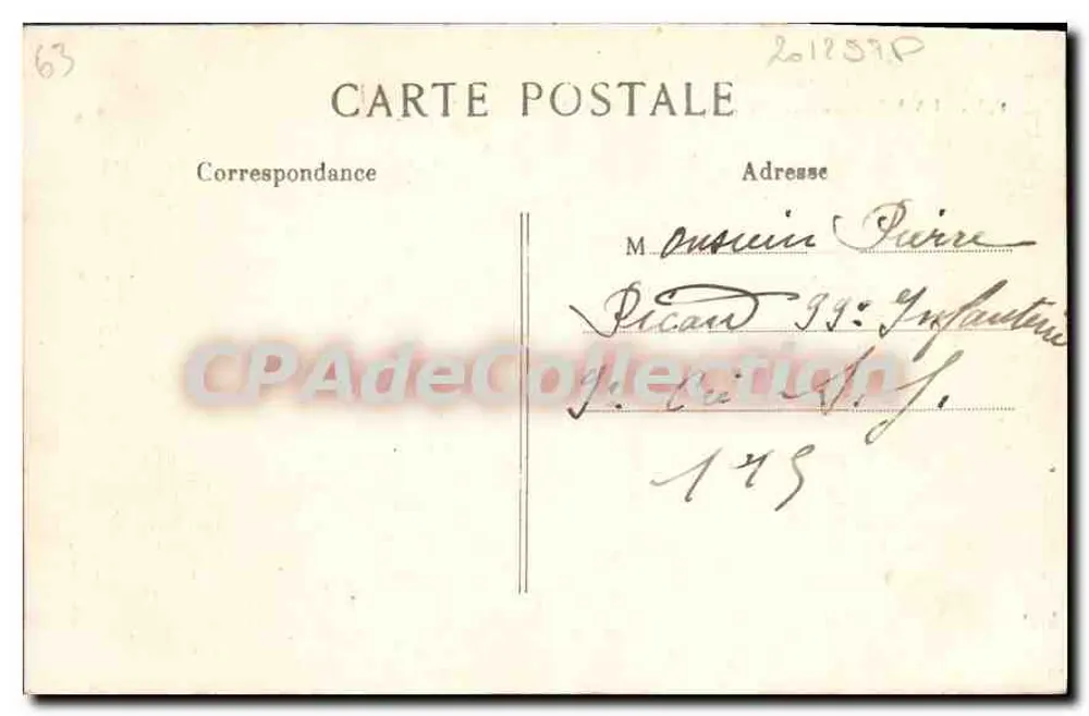 La Bourborelle — Der große Felsen und der Bank des Touring — Pittoreskes Auvergne, Nr. 2455 - Rückseite