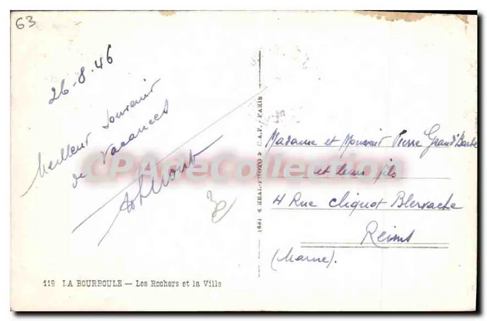 La Bouroule — Os Rochos e a Cidade — C.A.P. 419 - Verso