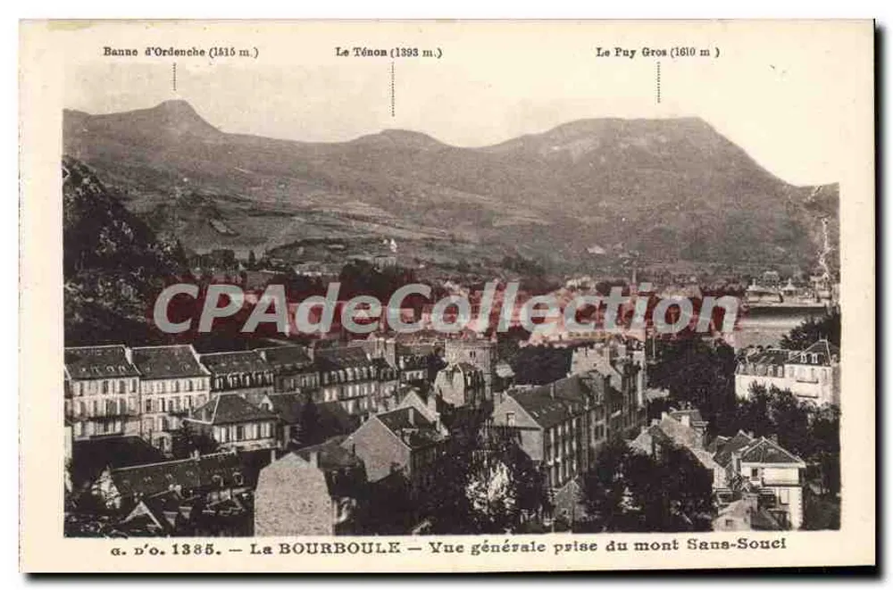 La BOURBOULE — Allgemeine Ansicht vom Mont Sans-Souci — J. Gomtefangeous, Verlag, Ollières (P.-de-D.) - Vorderseite