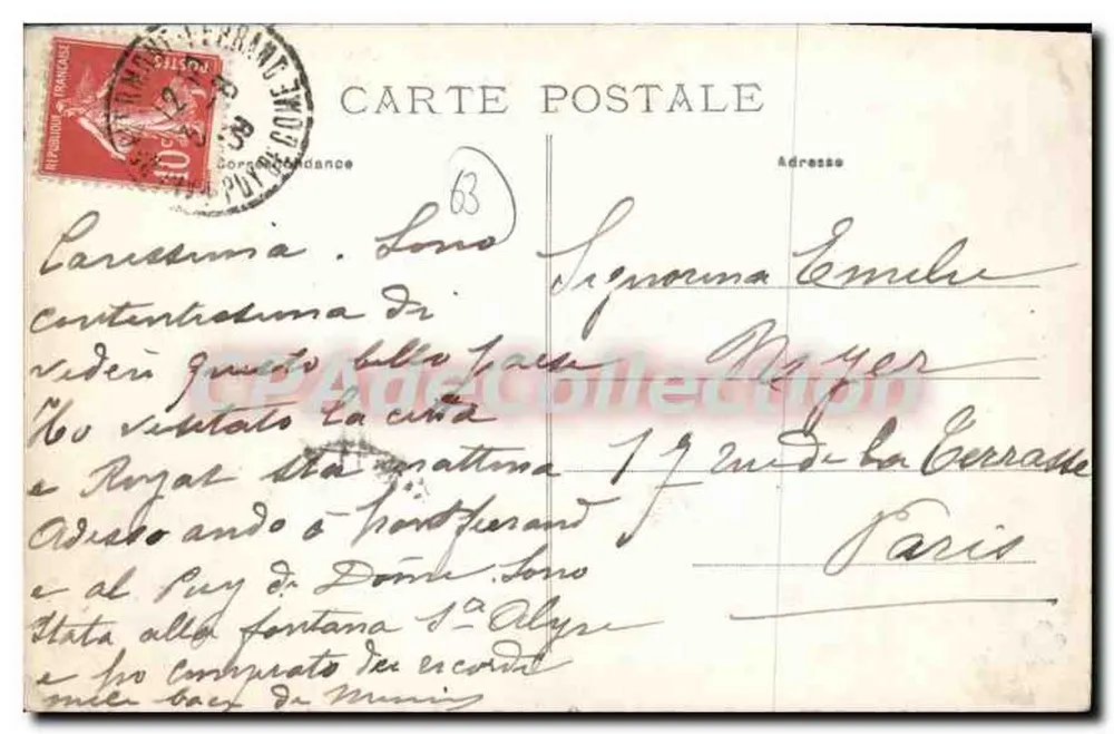 Clermont-Ferrand — Vista geral — L'Auvergne, 921 - Verso