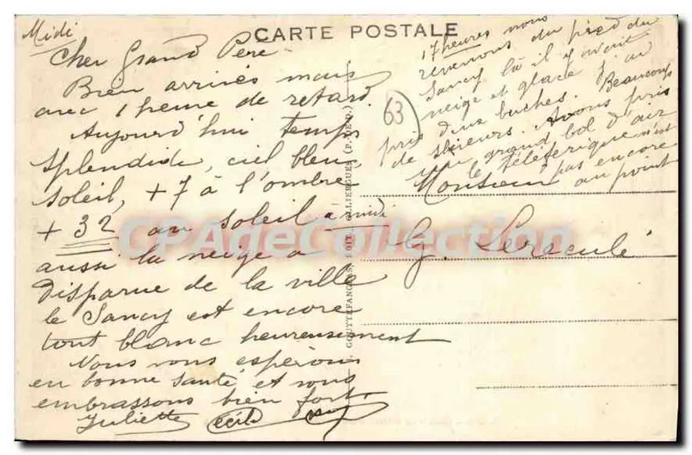 O MONT-DORÉ no inverno — Vale do Sancy — G. D'O. - 1643 - Verso