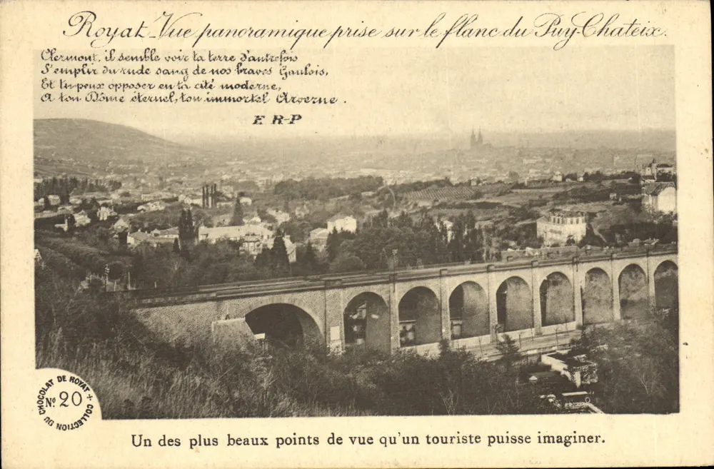 Vista panorâmica tirada do flanco do Puy Châteix — Royat — Chocolat de Royat, n°20 - Frente