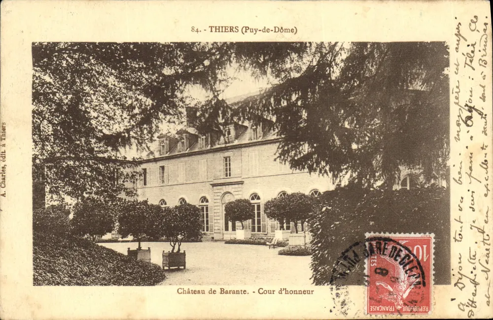 Castelo de Barante — Cour d'honneur — A. Charles, edição em Thiers - Frente