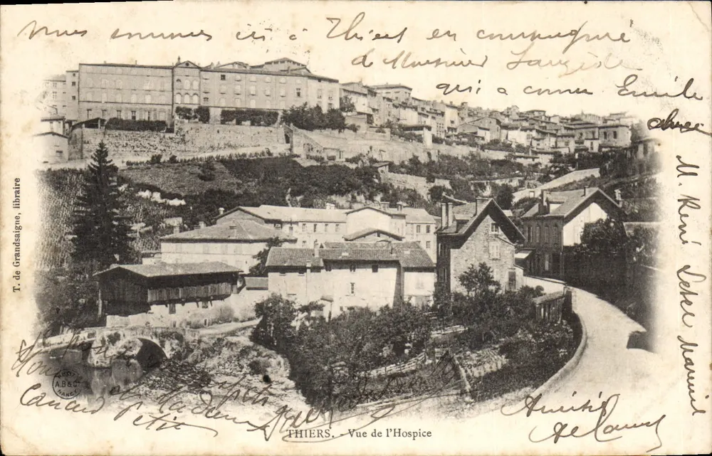 Phiers - Vista do Asilo — T. de Grandsaigue, livreiro - Frente