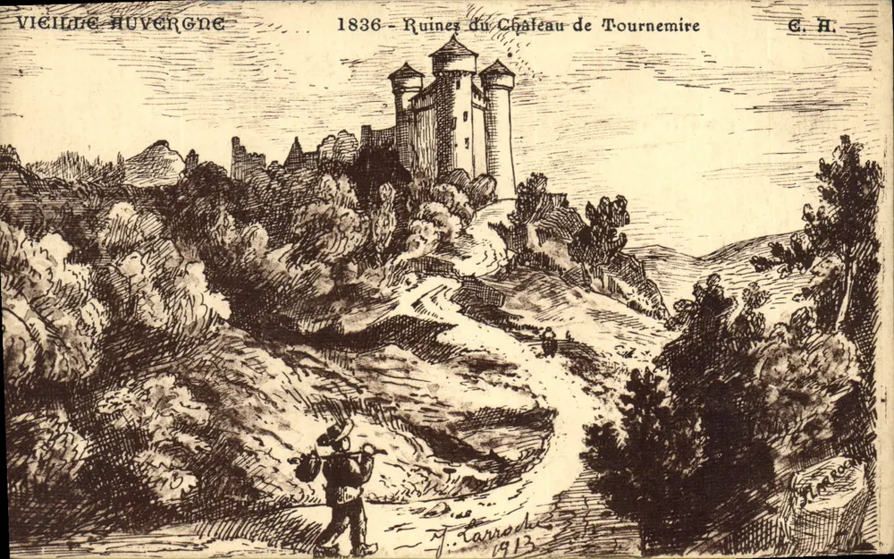 Ruinen des Schlosses Tournemire — Alte Auvergne — C.H. — F. Tarrade 1913 - Vorderseite