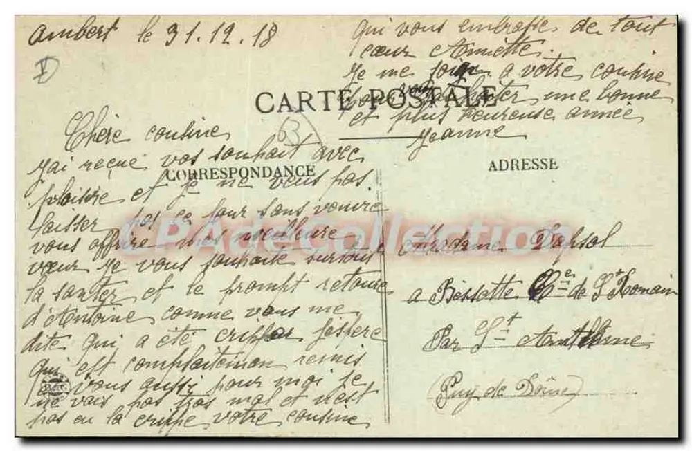A Auvergne — 386. AMBERT - Vista geral - Verso