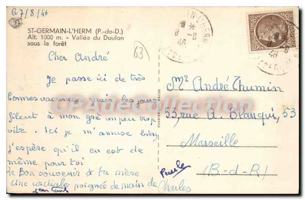 St-Germain-l'Herm — Dolina Doulon pod lasem — Cim - Rewers