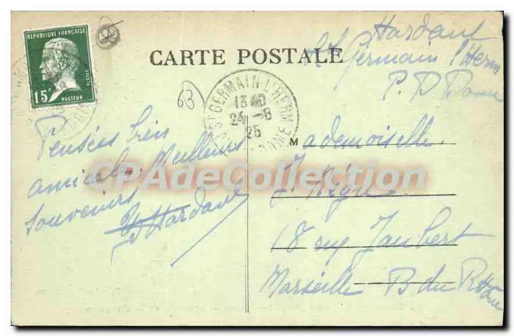 St GERMAIN L'HERM (Puy-de-Dôme) — L'Etang de la Fargette — Fabre édit - Rückseite