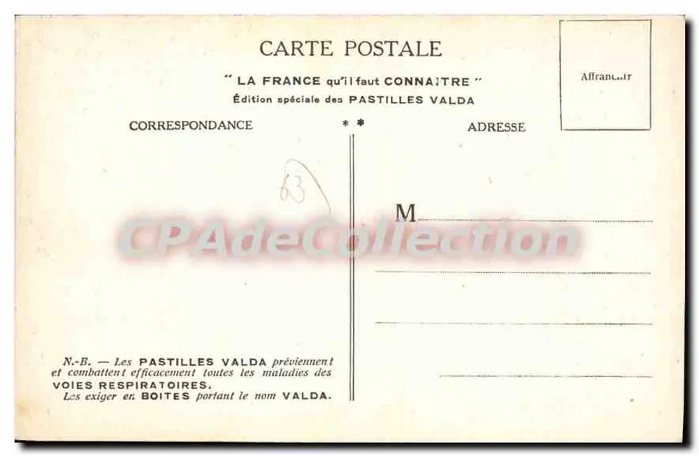 Clermont-Ferrand — Portal da igreja do Port — Edição especial Pastilles Valda - Verso
