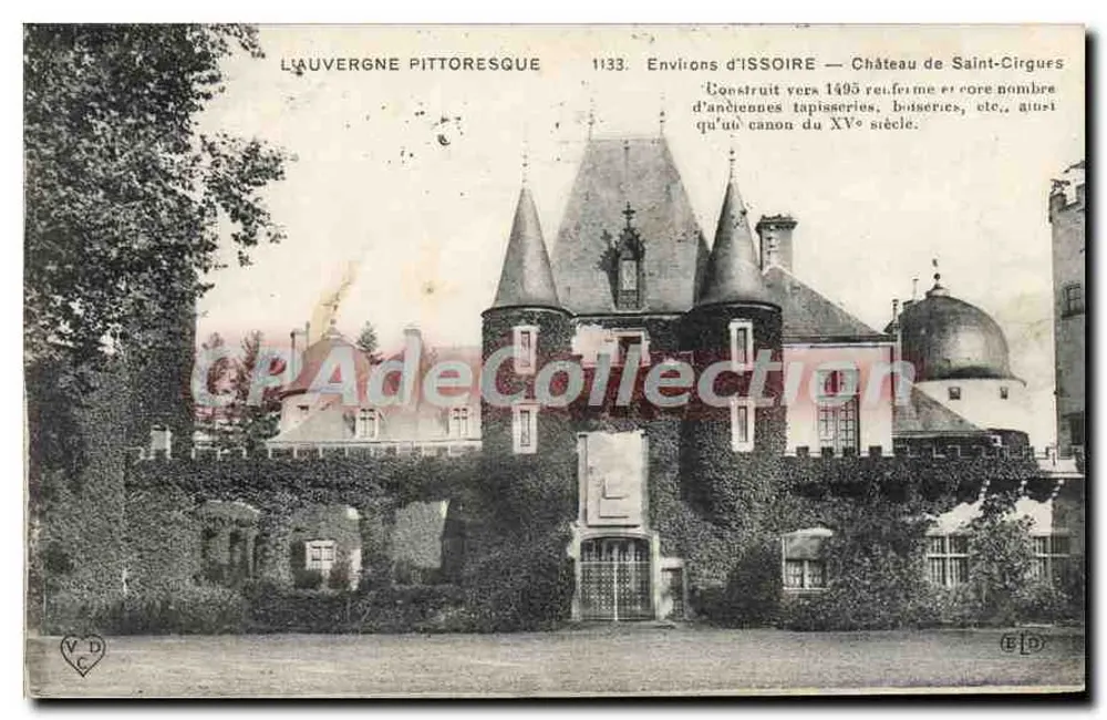 Schloss Saint-Cirgurs — Umgebung von Issoire — Vintage Postcard/Antike Ansichtskarte L'AUVERGNE PITTORESQUE Nr. 1133 - Vorderseite