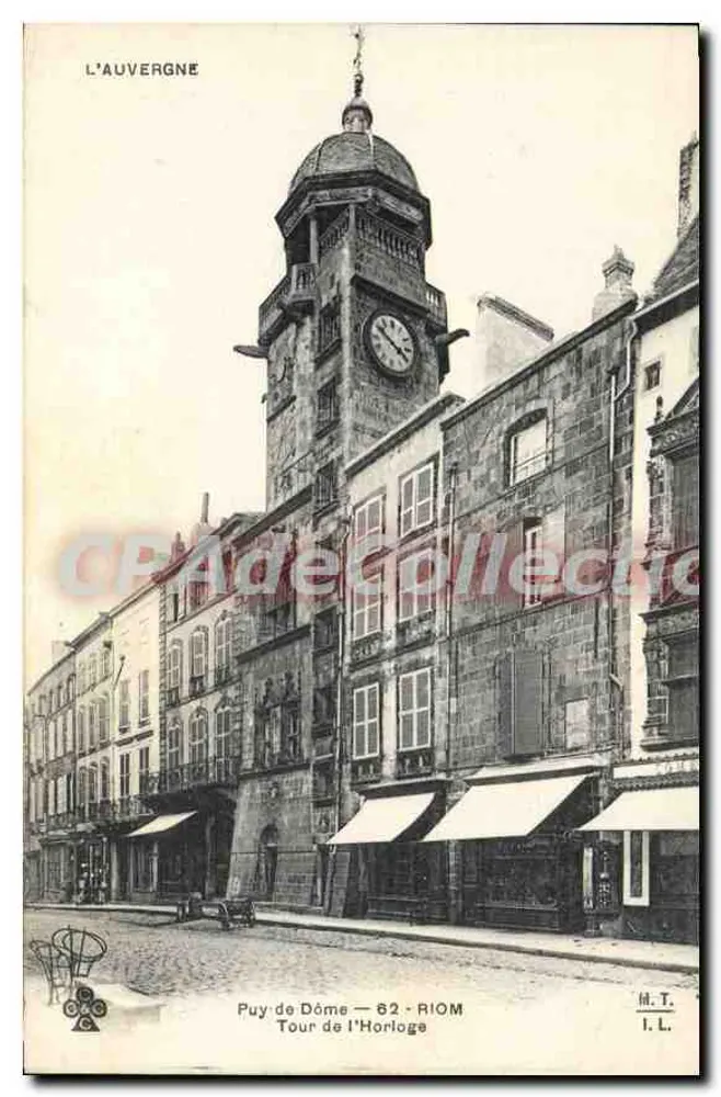 Turm der Uhr — Riom — Auvergne — Verleger I.L. - Vorderseite