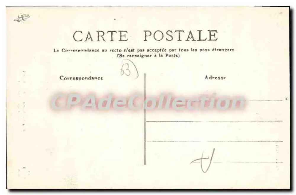 Turm der Uhr — Riom — Auvergne — Verleger I.L. - Rückseite