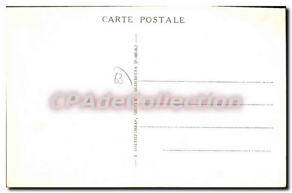 Chambon-sur-Lac — Igreja romana do século XII, parcialmente inundada — G. D'O, n° 947 - Verso