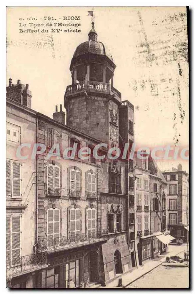 Riom — A Torre da Hora do século XVII — G. D'O. n° 791 - Frente