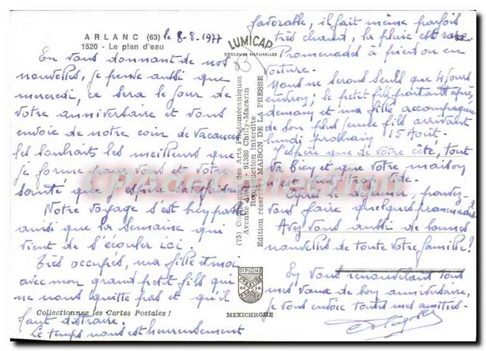 Banho no lago de Mauvezin — ARLANC (63) — Éditions de la Presse - Verso