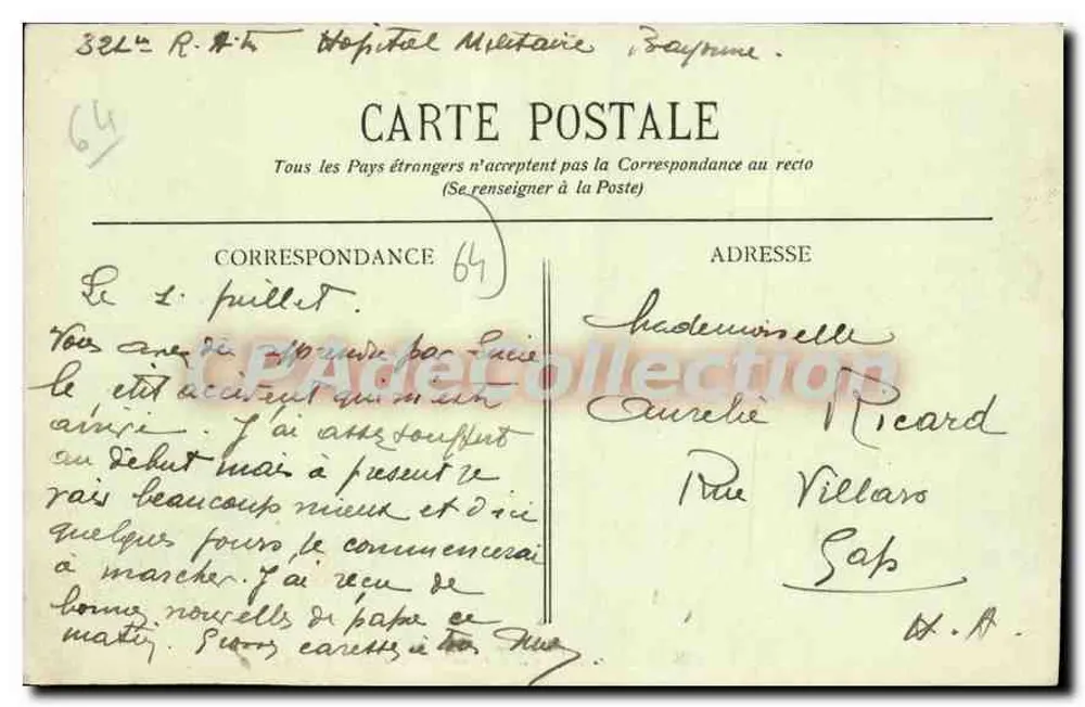 Bayonne - Ruinen des Schlosses Marracq — Sammlung Gorce, Foto-Verlag, Taience (Gironde) — Nr. 50 - Rückseite