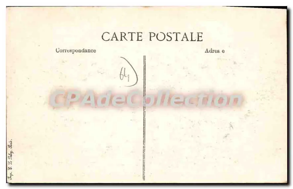 Biarritz — Der Öffentliche Garten und die Bahnhof Midi — Vintage Postcard/Antike Ansichtskarte - Rückseite