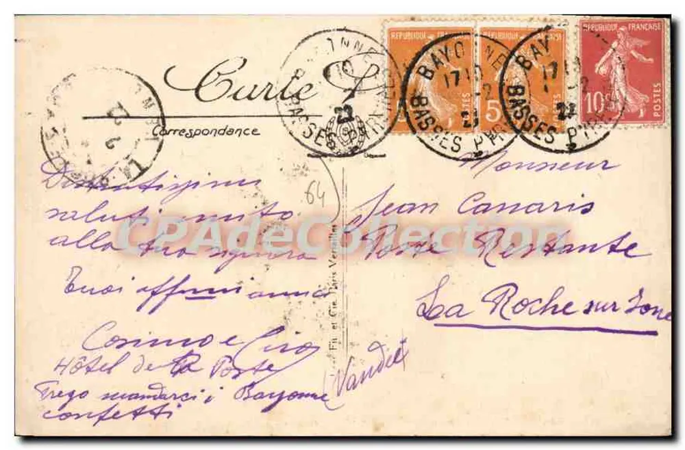 Biarritz — Avenue Édouard VII, das Casino und der Tramway von Bayonne — LL. Nicole Goulet, n°387 - Rückseite