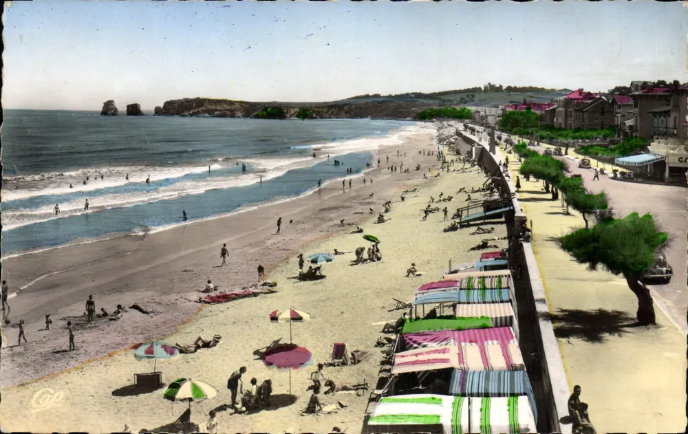 Plage de Hendaye — Grenze Frankreich-Spanien — Réal-Photo n°128 - Vorderseite