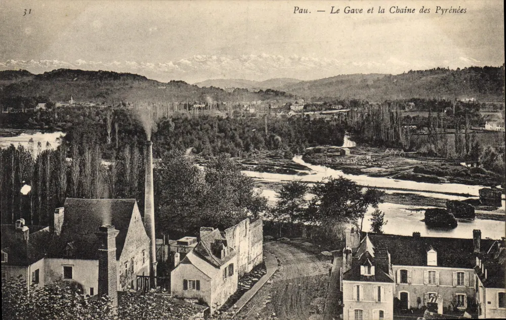 Pau — Le Gave et la Chaîne des Pyrénées — éditeur inconnu, n° 31 - Recto