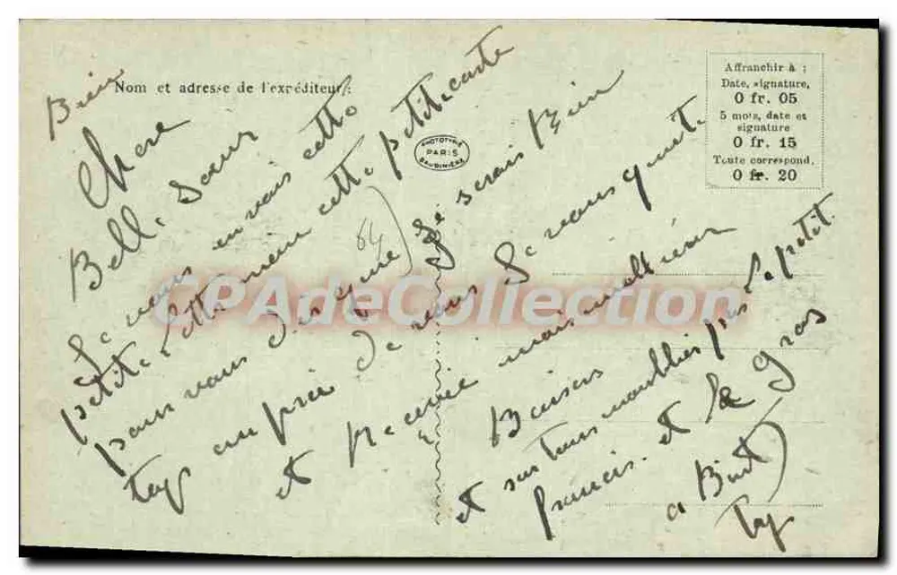 Bords du Gave — Pau — Souvenir de Pau - Verso