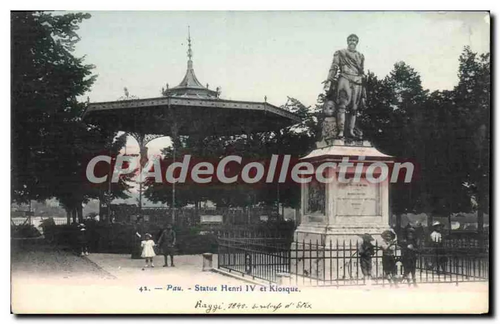 Pau — Beeld van Henri IV en Kiosk — Rayyi, 1849, Staatse Uitgever - Voorkant
