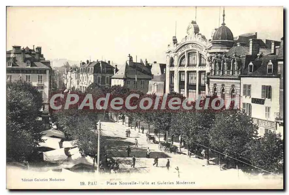 Pau — Place Nouvelle-Italie und Galeries Modernes — Verlag: Ydithian Galeries Modernes, Nr. 18 - Vorderseite