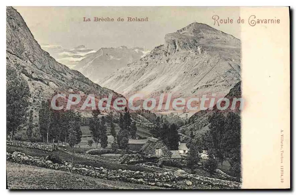 La Brèche de Roland — Route van Gavarnie — A. Villaret, Tarbes, n° 1334.32 - Voorkant