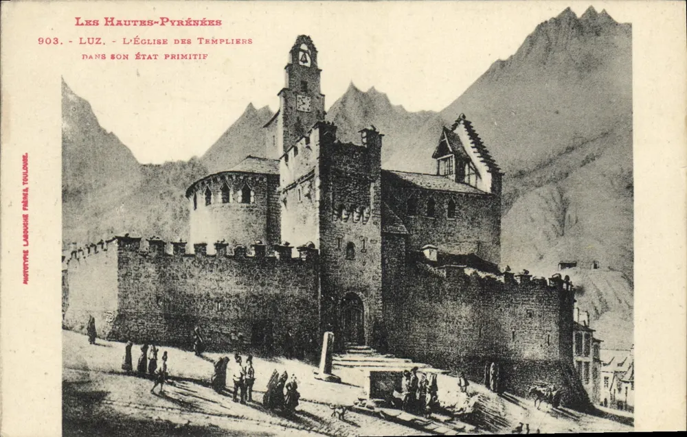 Luz - L'église des Templiers dans son état primitif — Les Hautes-Pyrénées, éditeur Laroche, n° 903 - Recto