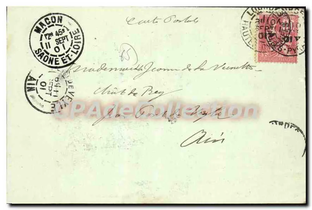 Lourdes - Origine des processions 1896 — éditeur non identifié - Verso