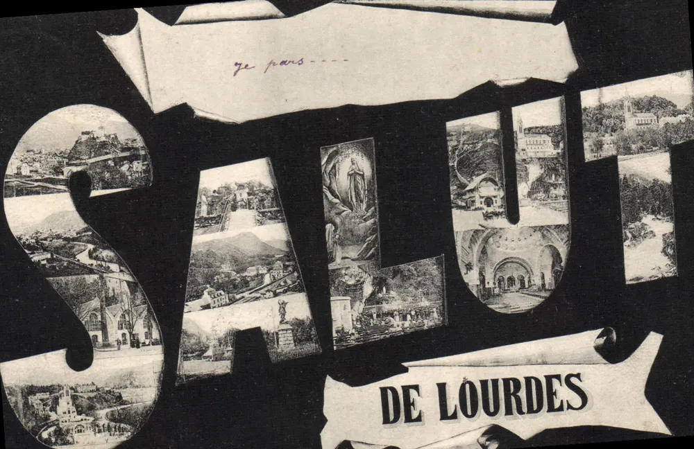 Lourdes'tan selam — görünüm collage'ı — bilinmeyen yayıncı - Ön yüz