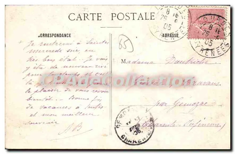Lourdes'tan selam — görünüm collage'ı — bilinmeyen yayıncı - Arka yüz