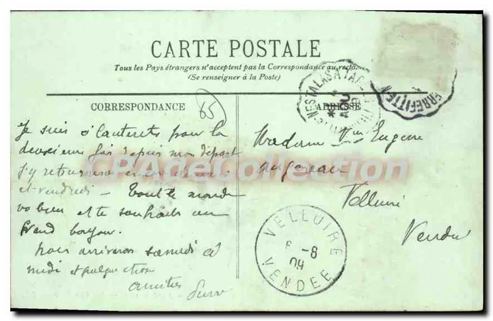 Cauterets — Place Saint-Martin — Hôtel du Parc — LL. - Verso