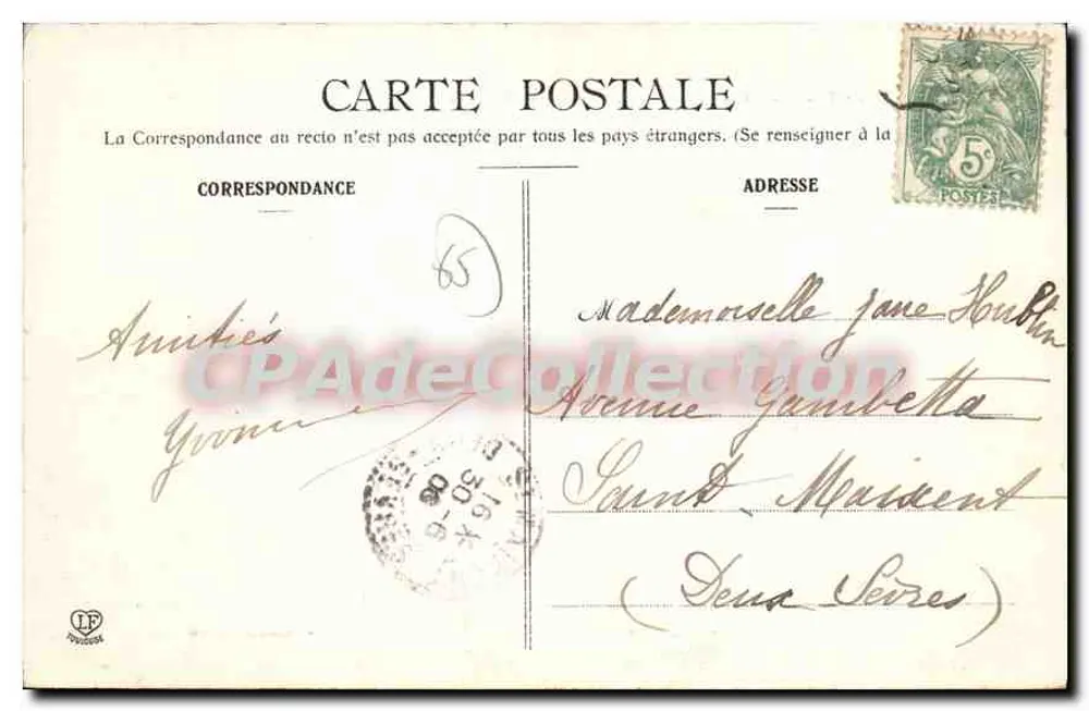 Ruta de Luz a Gavarnie, al fondo el Piméné — Les Hautes-Pyrénées — Fototipia Labouche Frères Toulouse, n°320 - Reverso