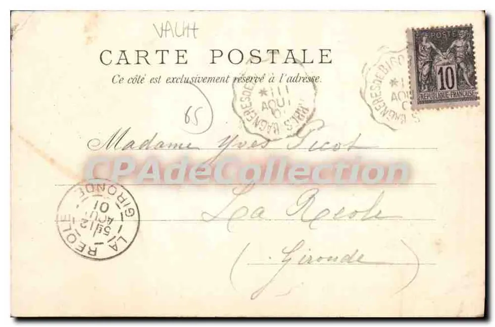 Koeien aan de rand van de Gave — Pyreneeën — Uitgever T. T., Lourdes, n° 179 - Achterkant
