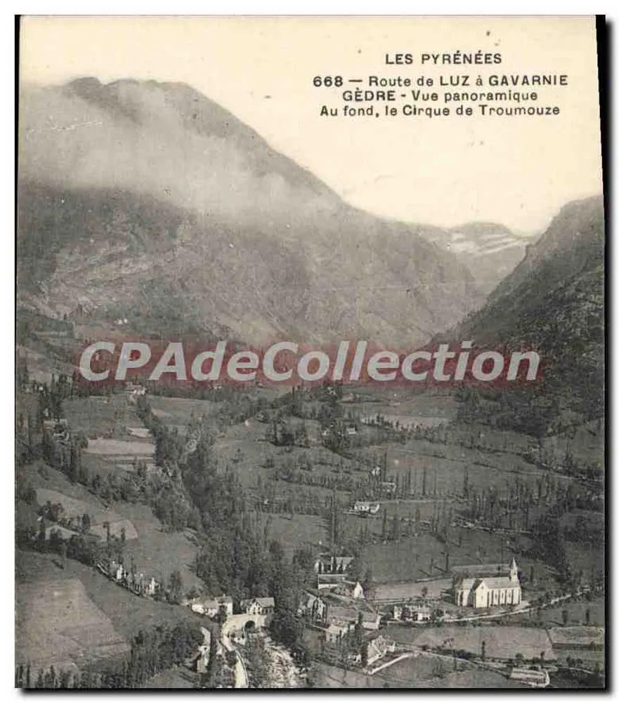 Gèdre — Panoramablick — Die Pyrenäen, Route de Luz nach Gavarnie, Im Hintergrund, der Cirque de Troumouse - Vorderseite