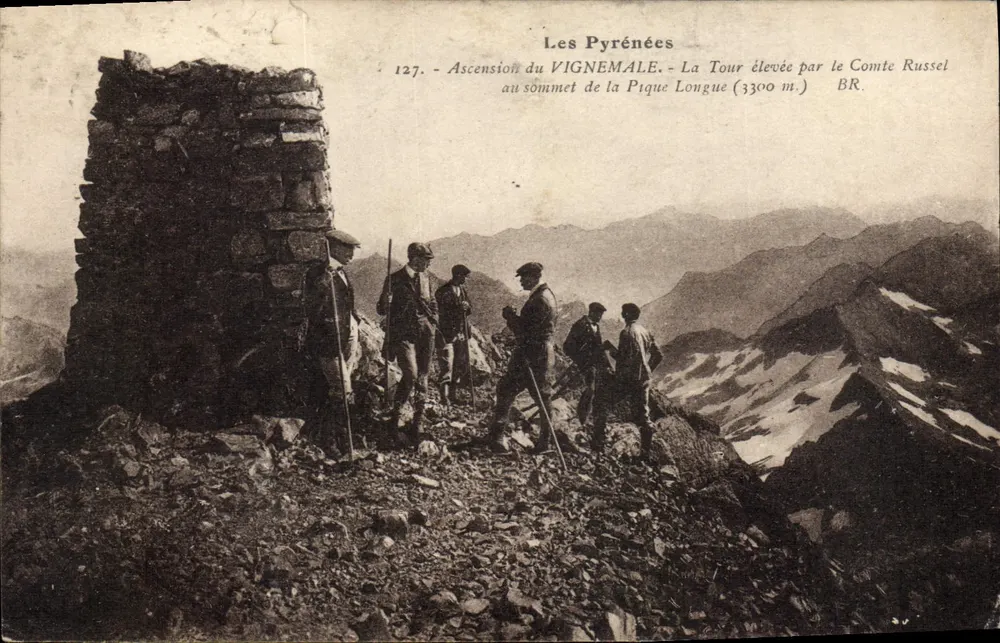 Die Pyrenäen — Aufstieg zum VIGNEMALE — Die Turm errichtet vom Grafen Russel am Gipfel des Langen Gipfels (3300 m.) — BR. — Nr. 127 - Vorderseite
