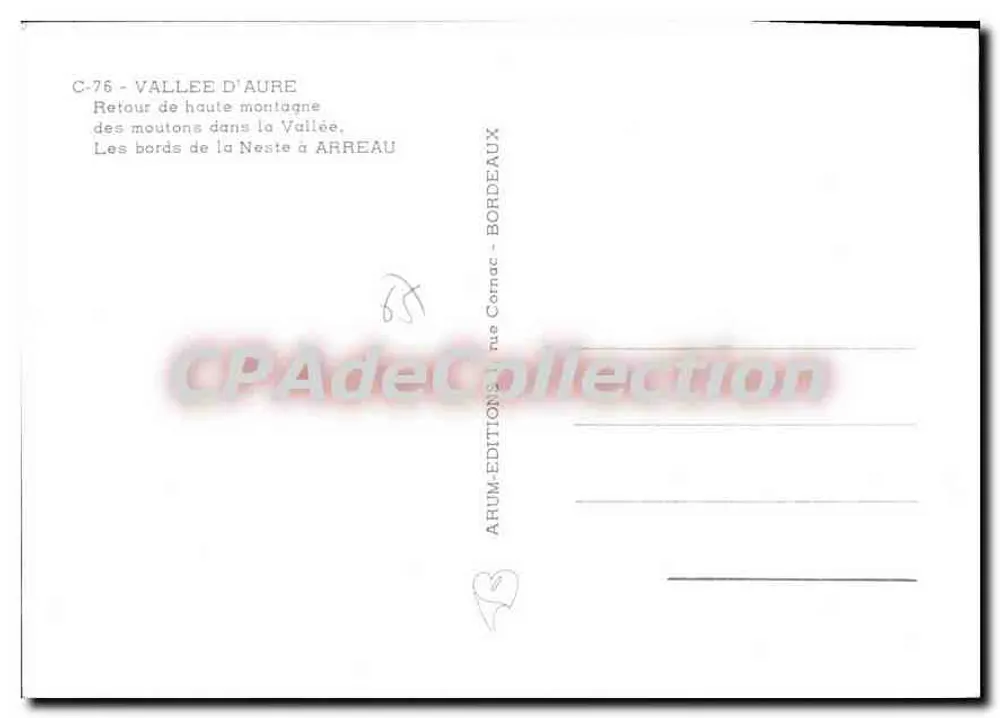 Rückkehr von den Bergen in der Valle d'Aure — Ufer der Neste bei Arreau — ARUM-EDITIONS - Rückseite