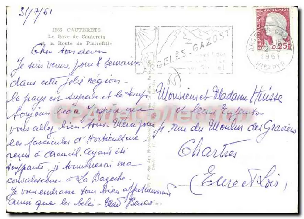 O Gave de Cauterets — A Estrada de Pierrefitte — Editor Cap - Verso
