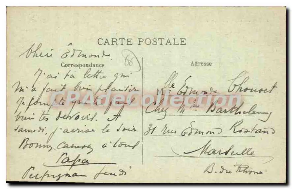 Perpignan — A Prefeitura — Edit. Coudere - Verso