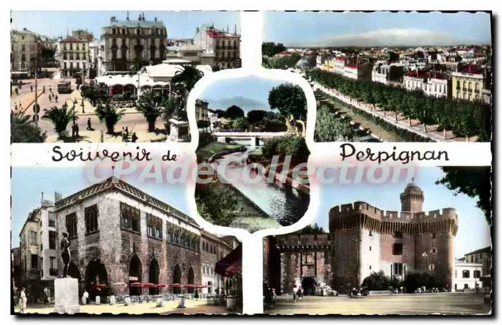 Perpignan — vista panorâmica e monumentos — Éditions La Côte Vermeille - Frente